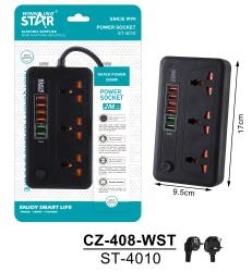 Электрическая розетка с USB-портами CZ-408-WST CZ-402